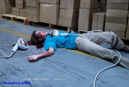 humour travail sécurité humour Chute de plain-pied Manutention de charge Chute stock Chariot