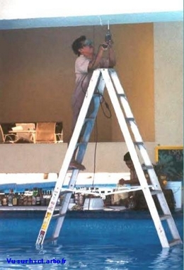 drôle travail sécurité humour Chute de hauteur Risque électrique Hauteur Electricité Echelle EPI Lunettes