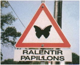 drôle travail sécurité panneau papillon transport