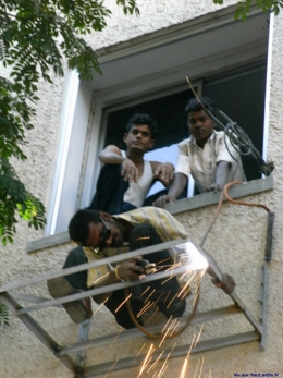 chute de hauteur travail drôle chalumeau zoom