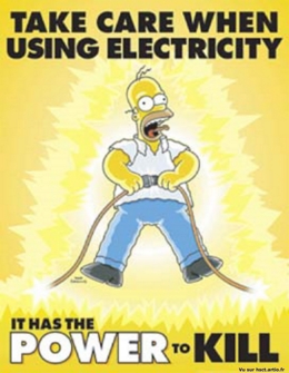 Homer attention électricité humour Simpson