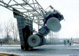 Camion tp accident benne levée humour